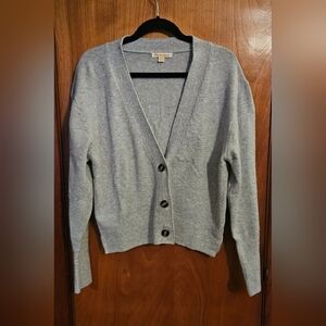 Poof Apparel Gray Button Front Cardigan Sweater, Sz. M